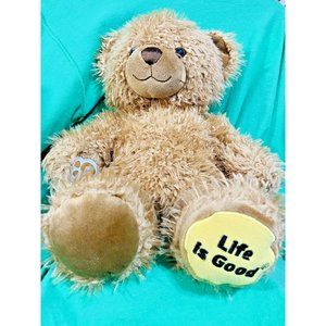 Build a Bear Life is Good Teddy 14" Plush Brown Shaggy Fur Stuffed Animal BAB